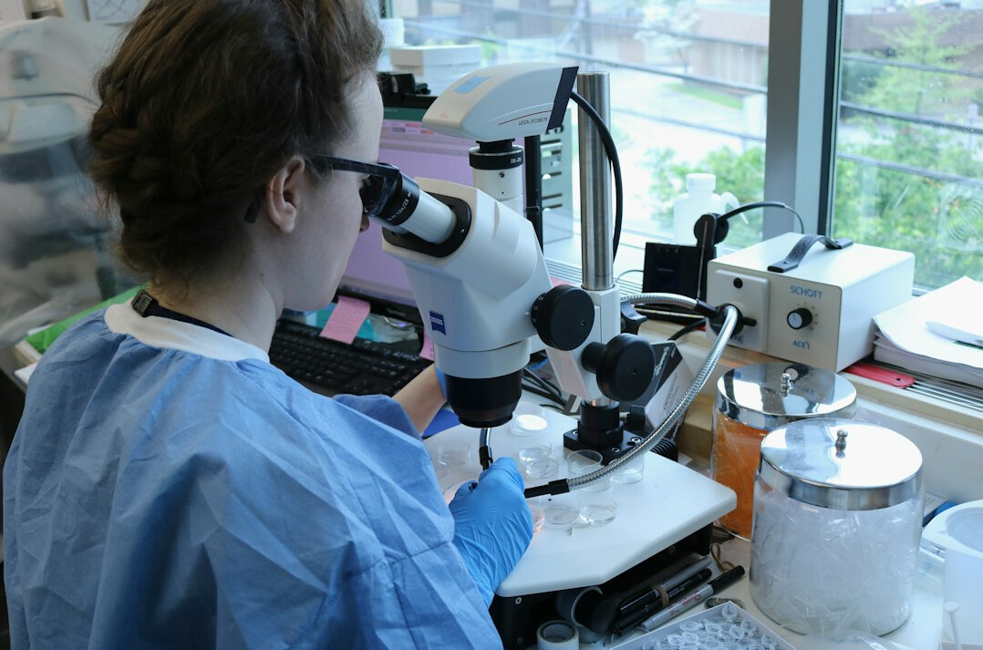 researcher examining evidence